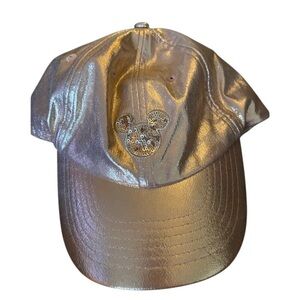 Disney Parks Mickey Mouse Rose Gold Sequin Adult Baseball Cap